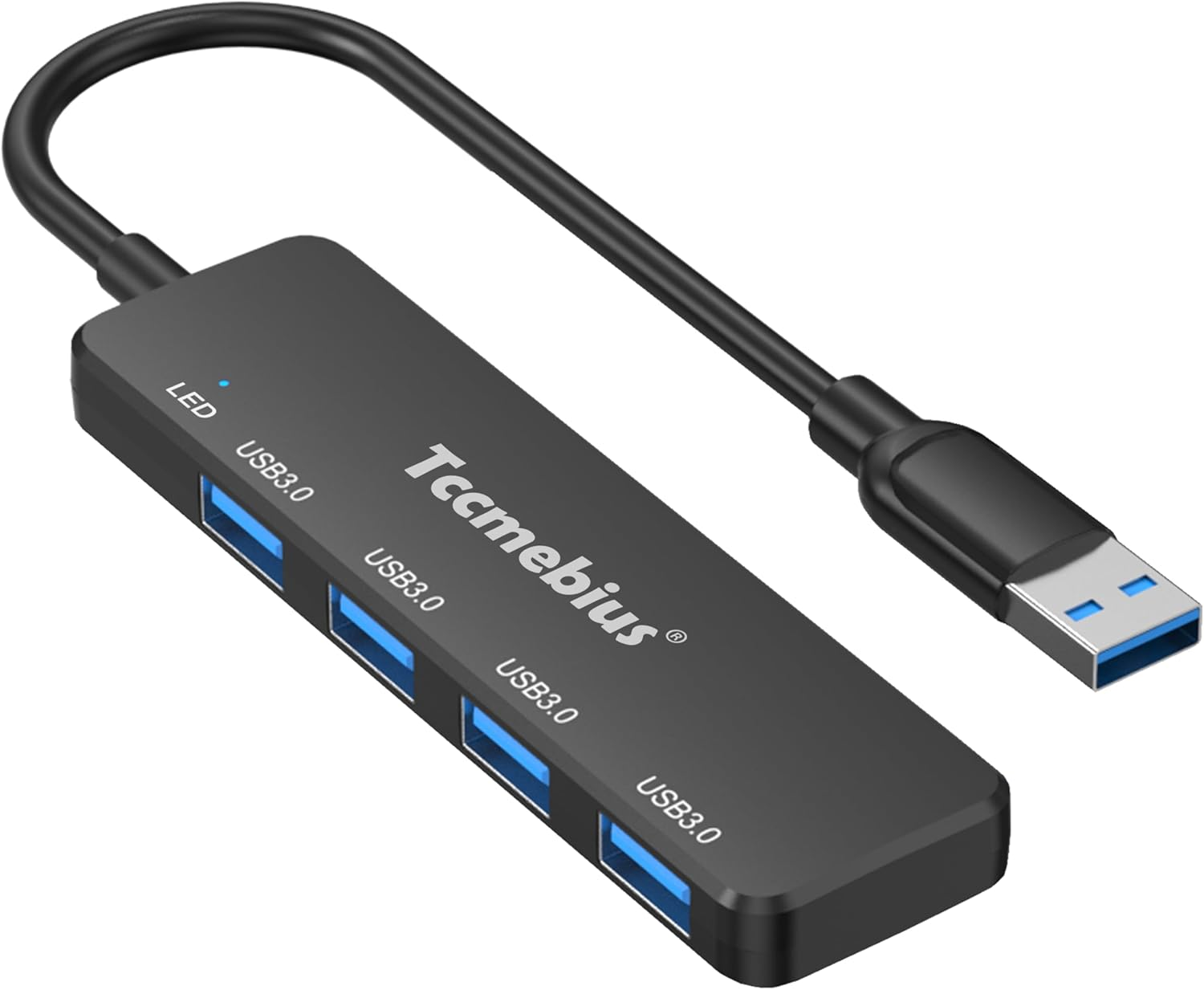 USB 3.0 Hub, USB-A Ultra Slim Splitter 4 Ports with 5Gbps Data Transfer, Portabl