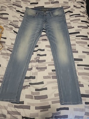 American Eagle Mens 38x32 Active Flex Skinny Jeans Light Wash Faded Stretch