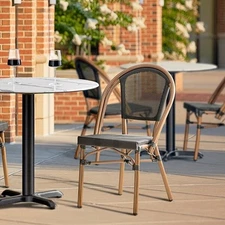 Lancaster Seating Bistro Black Teslin Outdoor & indoor Side Chair