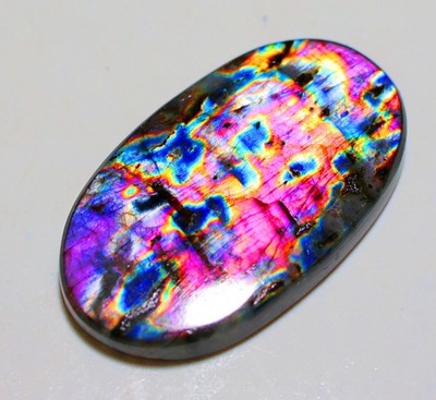 62 Ct 6X25X42 mm Natural Purple Fire Labradorite Oval Cabochon Gemstone SC-235