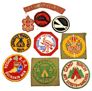 Lot of 10 BOY SCOUTS OF AMERICA PATCHES 1946 TROOP CAMP SCHIFF RESERVATION BIRCH