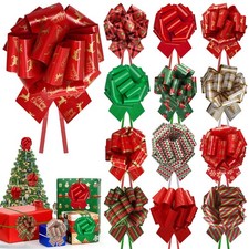 Christmas Bows for Gift Wrapping,5 inch Large Xmas Holiday Pull Bows