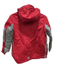 Lands' End Kids Ski Jacket Red Gray Hooded Size S Full Zip Winter