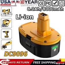 1-4X 8.0Ah 18V For Dewalt 18 VOLT DC9099 DC9098 Li-ion Battery/Charger DC9096 JO