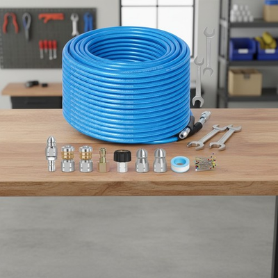 #ad #ad 5800 PSI Pressure Washer Sewer Jetter Kit 100FT Hose with 4 Nozzles amp; Tools $120.49