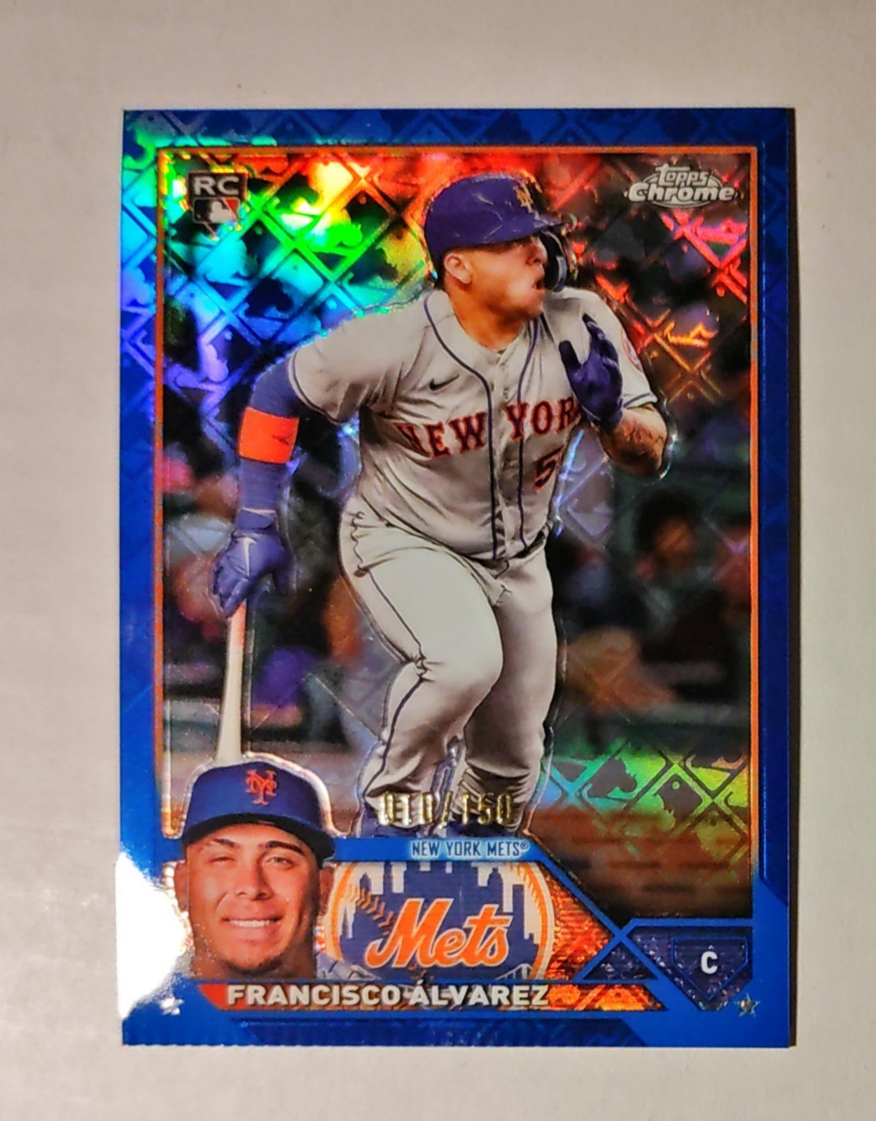 Francisco Alvarez 2023 Topps Chrome RC #203 Logofractor BLUE REFRACTOR 10/150 F6