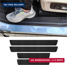 4Pcs Car Door Sill Protector,Sport Carbon Fiber Threshold Anti-Scratch Sticker D