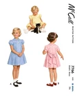 Dress Sewing Pattern McCall 7766 FROCK 1940's 6 Months