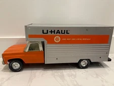 Vintage NYLINT UHAUL Moving Box Truck, Pressed Steel, U-Haul, 18.5 inches long.