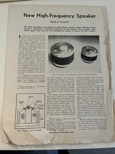 1958 Acoustic Research AR-3 Speaker Article Brochure Edward Villchur