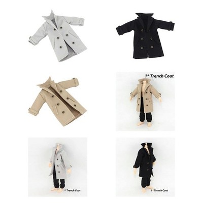 Langer Trenchcoat, moderne und lässige Jacke für männliche Actionfiguren im Maßstab 1:12,