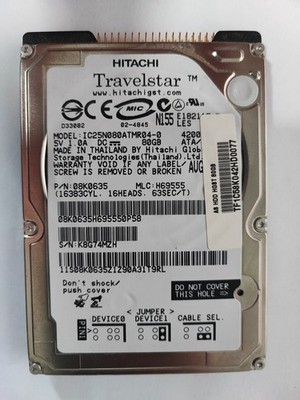 HITACHI IC25N080ATMR04-0* 80 GB* IDE HDD Notebook Festplatte 2,5 Zoll #NFP1506