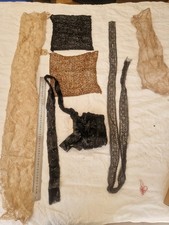 Lot de Mercerie Ancienne : Galons, Dentelles et Broderie perle passementerie