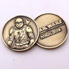 2PCS Coin Baby Yoda Star Wars The Mandalorian Bounty Hunter Boba Fett Collection