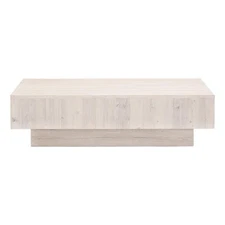 Essentials For Living Bella Antique Montauk Wood Coffee Table in White