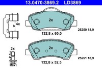 Bremsbelagsatz Scheibenbremse ATE Ceramic 13.0470-3869.2 FüR 308 Peugeot SW 2