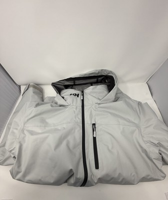HELLY HANSEN MEN S CREW HOODED MIDLAYER JACKET 2.0 - SIZE: MEN L - 853 GRAY FOG