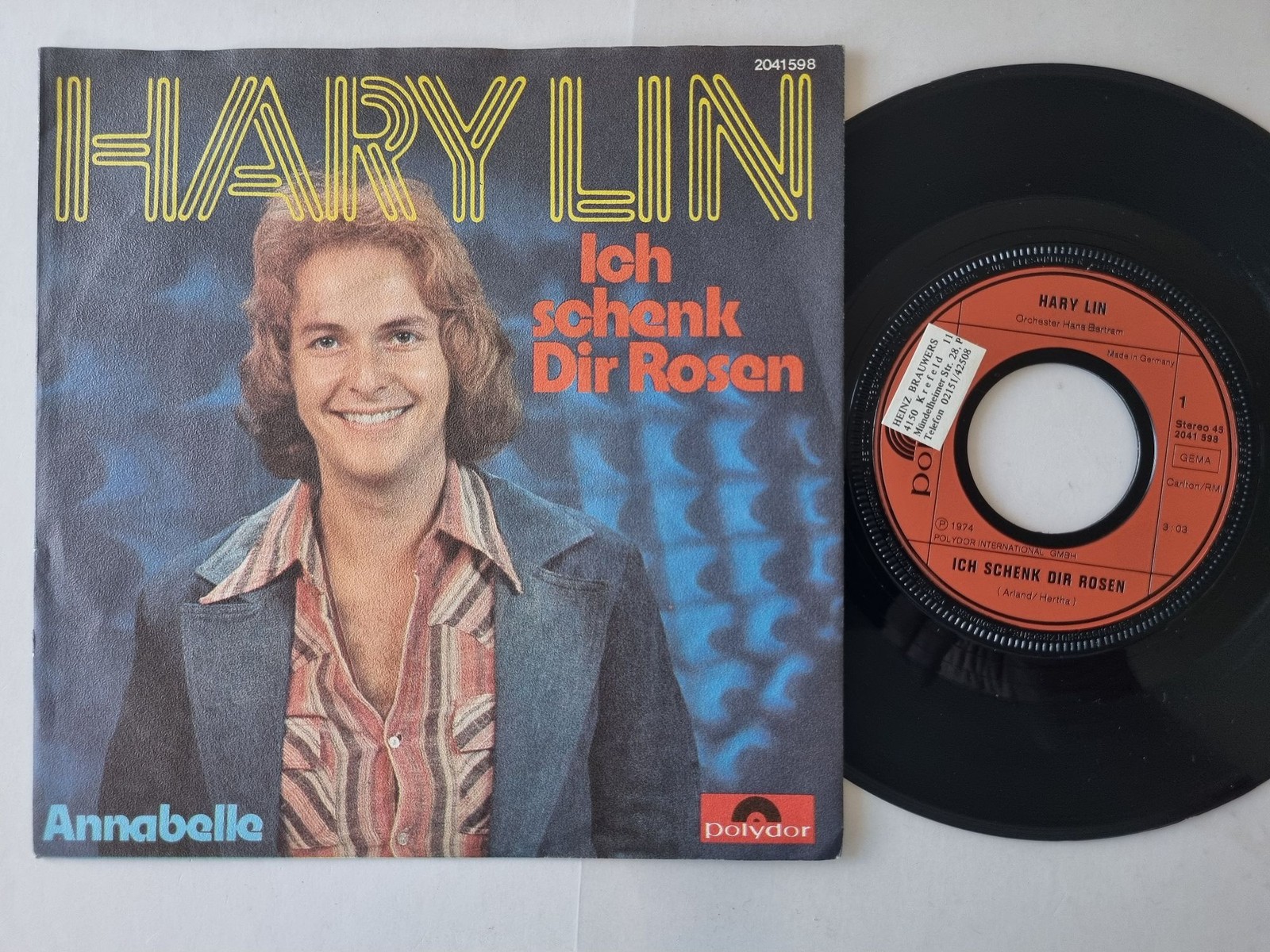 Hary Lin - Ich Schenk Dir Rosen 7'' Vinyl Germany