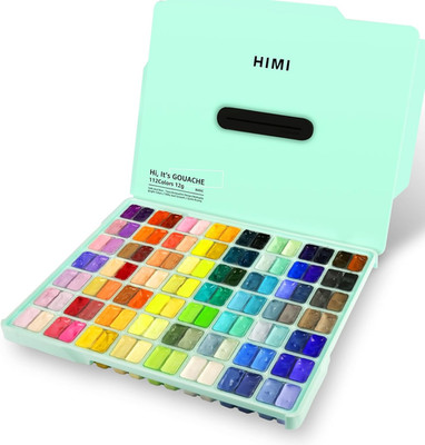 HIMI Gouache Paint Set 112 Colors x 12g Twin Jelly Cup Design with Portable Cas