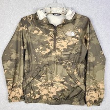 The North Face Youth Boy's M 10/12 Camo Rain Jacket Hooded Windbreaker EUC