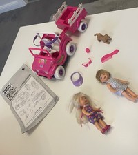 Barbie - Kelly and Tommy Power Wheels Jeep - in working order - Mattel 1997