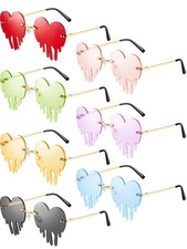 7 Pairs Melting Heart Sunglasses for Women Tears Flame Heart Drip Sunglasses ...