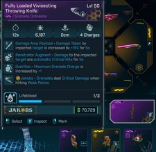 Borderlands 4 Fully Loaded Vivisecting Throwing Knife