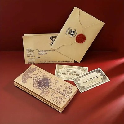 Harry Potter Sammler-Set Marauders-Karte Hogwarts-Einlassbrief Tickets - 7 Teile