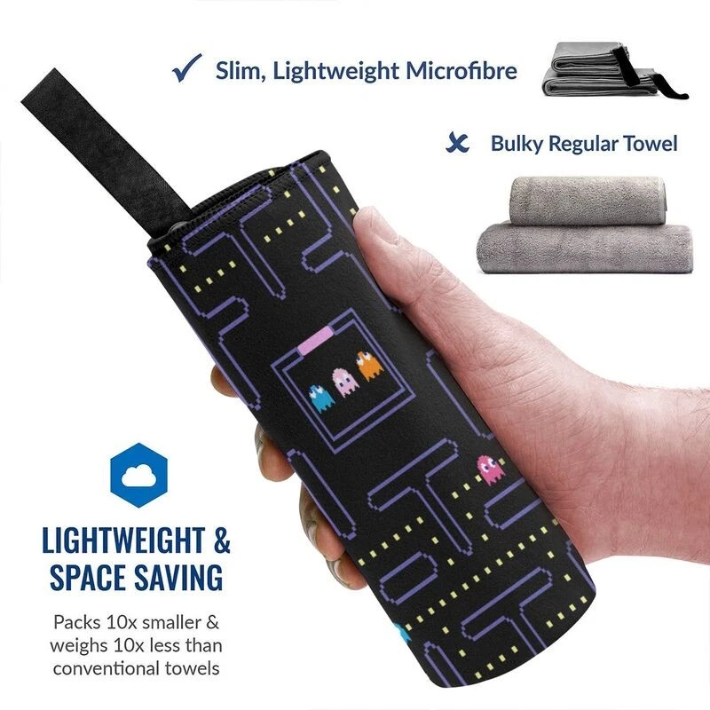 Game Pac Man piel de secado rápido impresa a una cara al aire libre 16x31,5 pulgadas Foto 2 de 4