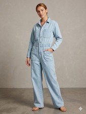 Universal Thread Jumpsuit Womens Sz 8 Utility Baggy Denim Boiler Suit New