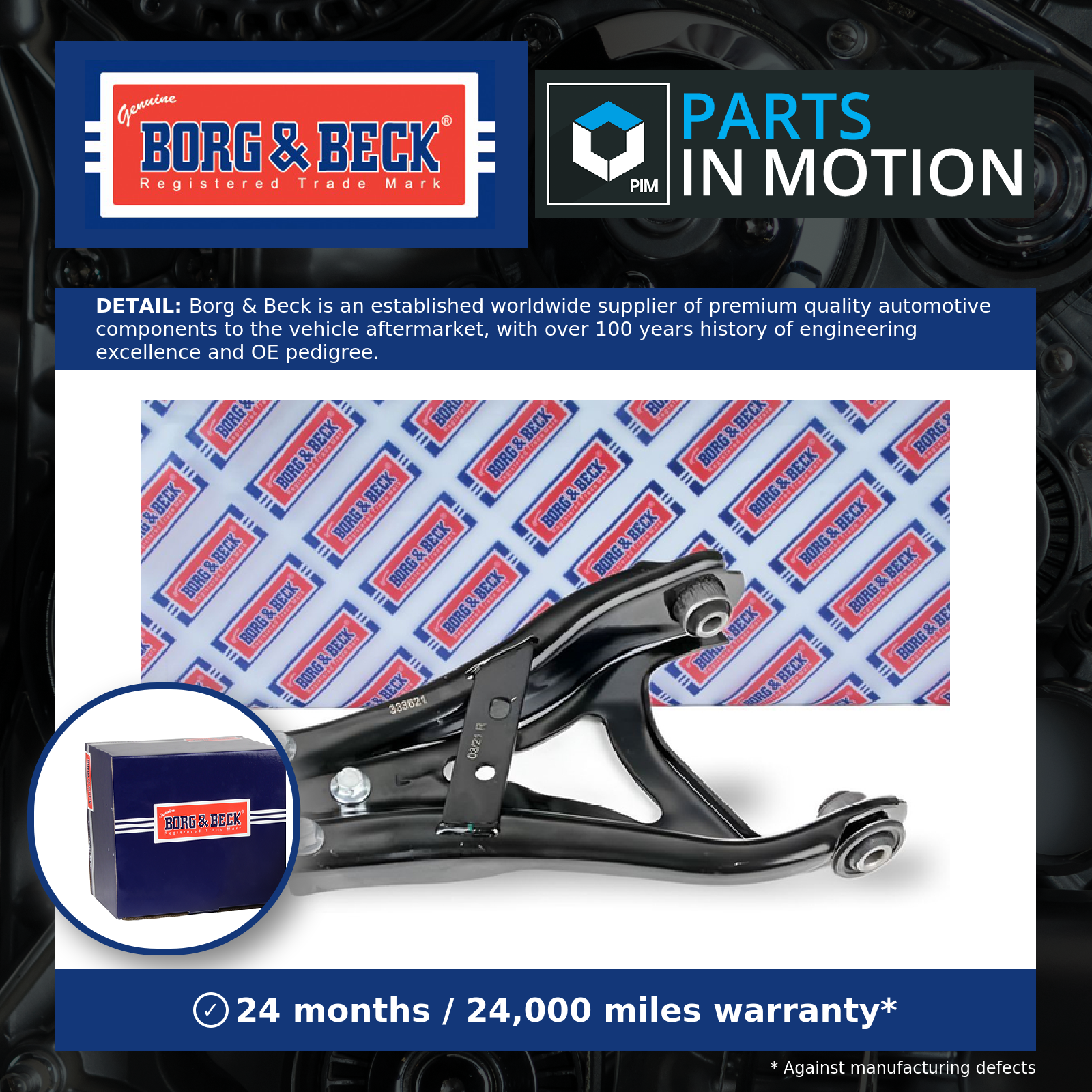 Wishbone / Suspension Arm fits DACIA DUSTER 1.2 Front Lower, Left 2017 on B&B