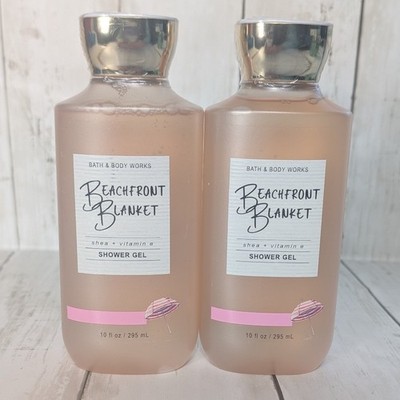 Bath & Body Works Beachfront Blanket Shower Gel 10oz Set of 2 Linen Musk NEW