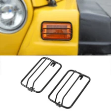 2pcs Wheel Eyebrow Turn Signal Light Guards Cover For Jeep Wrangler TJ 1997-2006
