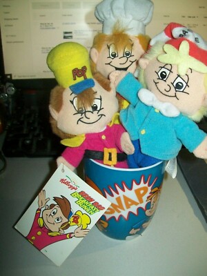 Kelloggs - Snap - Crackle - Pop - Rice Krispies - 3 Plush Dolls with Mug - PO