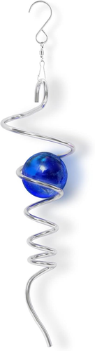 Gazing Ball Spiral Tail Wind Catcher Spinner Stabilizer,Mazarine Mirror Ball Met