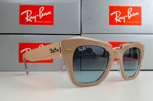 Ray Ban STATE STREET RB2186-12973M Beige On Trans with Blue Grad Grey Lens  49mm | eBay