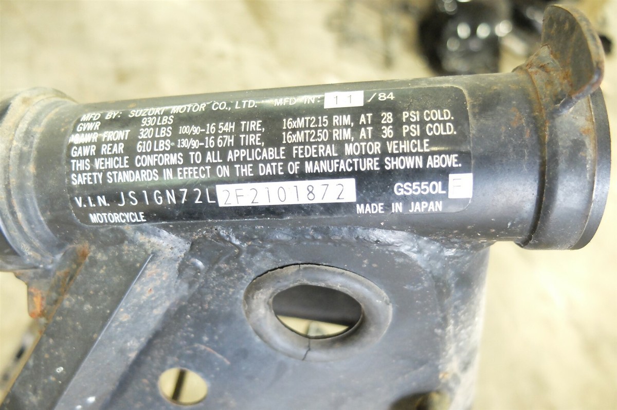 85 Suzuki GS 550 L GS550 GS550L frame chassis | eBay