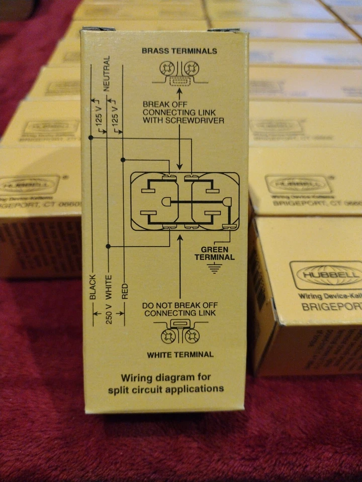 30 Hubbell HBL5362I HBL Duplex Outlets Receptacle 20A 125V 5-20R Ivory Made USA - Image 4 of 4