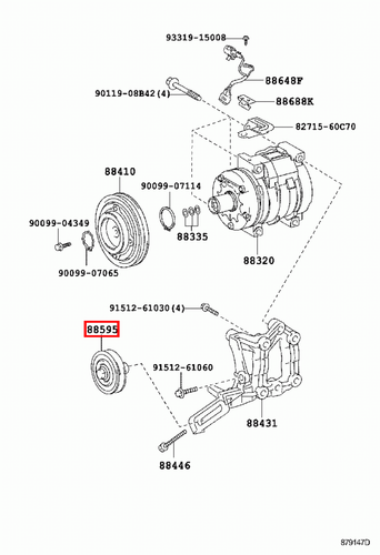 Genuine LandCruiser FZJ80 FZJ79 FZJ78 FZJ76 1FZ Air Conditioner Idler Pulley - Picture 11 of 20