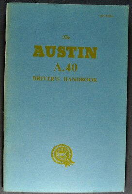 1960 Austin A40 Owner's Manual Driver's Handbook Countryman Excellent Original