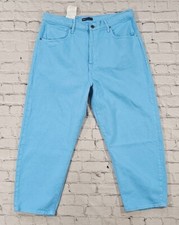 Levi's Made  Crafted Barrell Crop Jeans Aqua Blue Relaxed Fit WOMENS SIZE 30