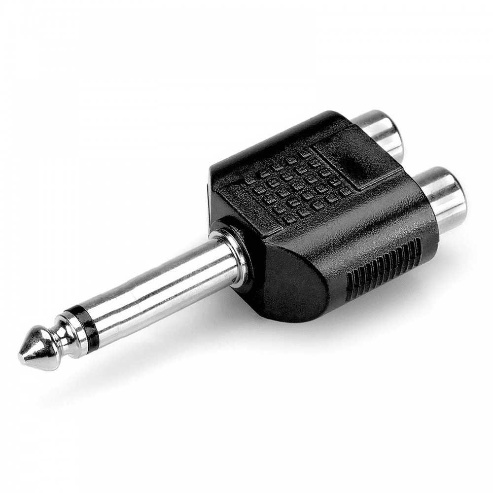 QTX 6.3mm Mono Jack to Twin Phono RCA Sockets Adaptor