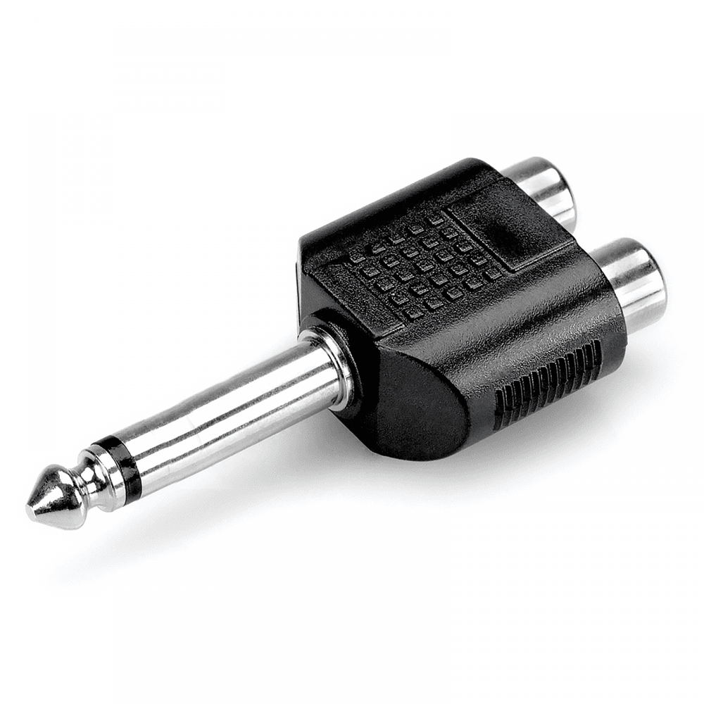 QTX 6.3mm Mono Jack to Twin Phono RCA Sockets Adaptor