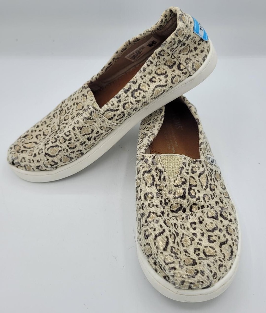 TOMS Shoes Women's Shoes Size /Teen Cheetah Leopard Print Slip