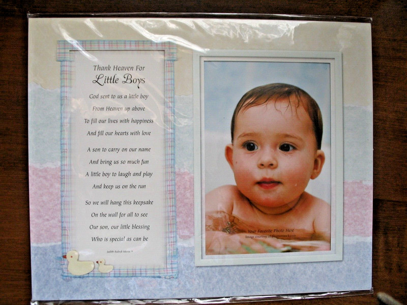 Creative "Products "Thank Heaven for Little Boys" Photo Mat with Poem, 8" x 10"
