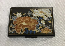 Vintage Multicolored Floral Compact, 4.5” x 3”