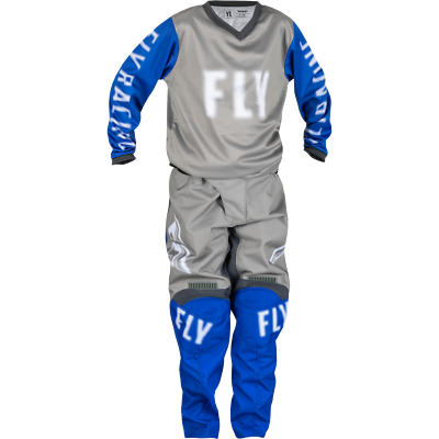 Traje De Motocross Fly Racing 2023 Youth F-16 Grey/Blue Moto Gear