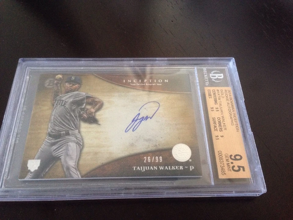 2014 BOWMAN INCEPTION TAIJUAN WALKER ROOKIE AUTO GOLD 26/99 BGS 9.5 GEM MINT - Image 2 of 4