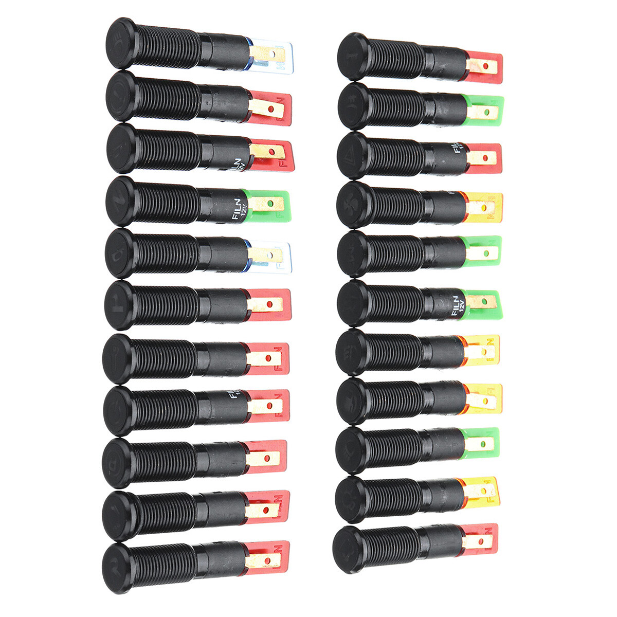 12V 24V 8mm Car Symbol LED Dash Panel Warning Pilot Light Bulb - Foto 2