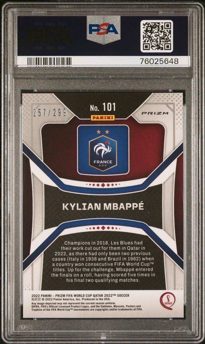 mbappe 2022 panini 299シリ 101 qatar WC